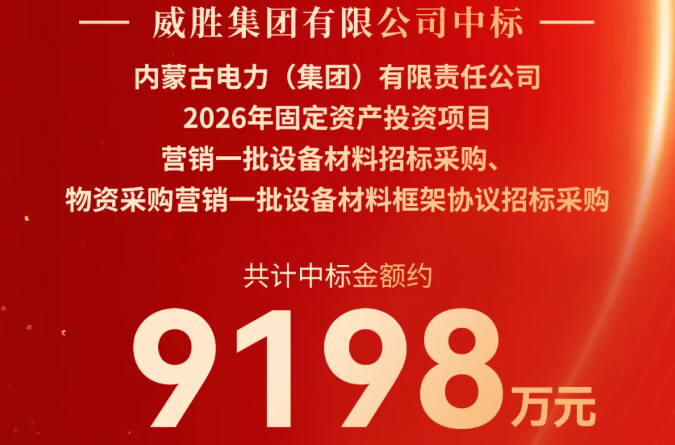 喜报 | 威胜集团中标内蒙古电力（集团）有限责任公司招标采购，总金额约9198万元，电能表中标排名第一